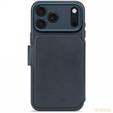 Etui Decoded Leather Detachable Wallet MagSafe na iPhone 17 Pro - granatowe