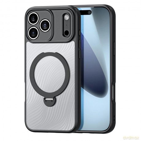 Etui Dux Ducis Aimo Mag z pierścieniem magnetycznym i podstawką na iPhone 17 Pro Max - czarne