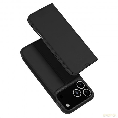 Etui Dux Ducis Skin Pro na iPhone 17 Pro Max z klapką i miejscem na kartę - czarne
