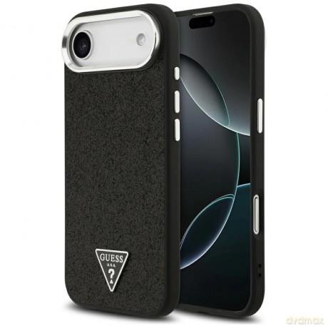 Etui Guess Glitter Triangle Logo MagSafe do iPhone 17 Air - czarne