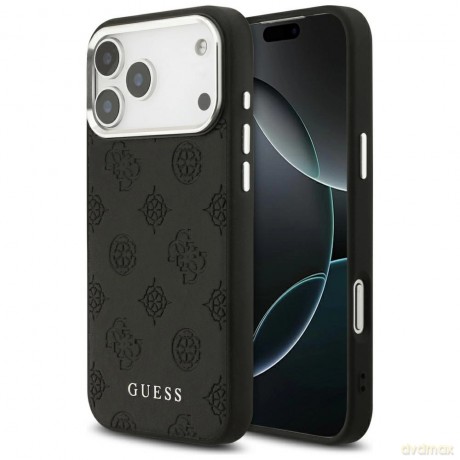 Etui Guess Peony Hot Stamp Script MagSafe na iPhone 17 Pro Max - czarne