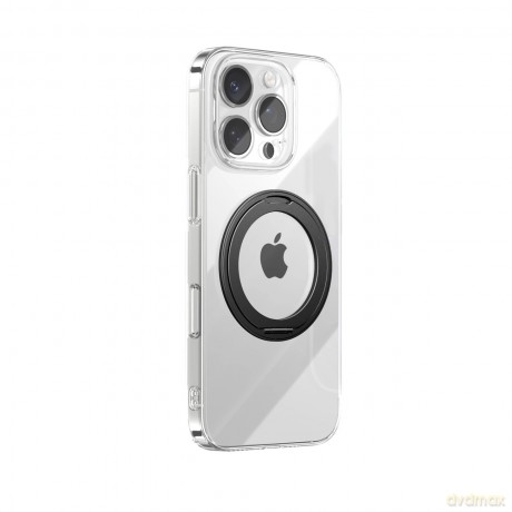 Etui Joyroom JR-16JL6 na iPhone 16 Pro Max ultracienkie kompatybilne z MagSafe z ringiem-podstawką 360° - czarne