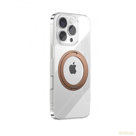 Etui Joyroom JR-16JL6 na iPhone 16 Pro ultracienkie kompatybilne z MagSafe z ringiem-podstawką 360° - złote