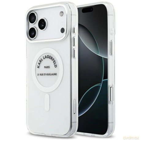 Etui Karl Lagerfeld IML Karl RSG Logo MagSafe do iPhone 17 Pro Max - przezroczyste