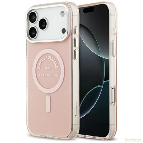 Etui Karl Lagerfeld IML Karl RSG Logo MagSafe do iPhone 17 Pro Max - różowe