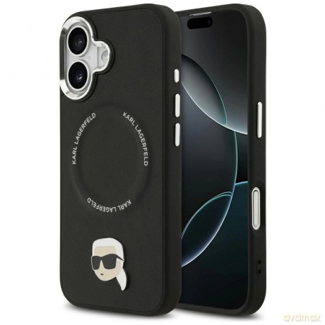 Etui Karl Lagerfeld Karl Pin MagSafe do iPhone 17 - czarne