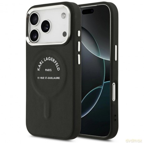 Etui Karl Lagerfeld Karl RSG Logo MagSafe do iPhone 17 Pro Max - czarne