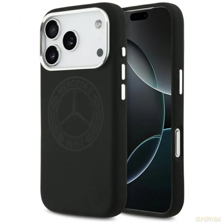 Etui Mercedes Silicone Vintage Logo MagSafe na iPhone 17 Pro - czarne