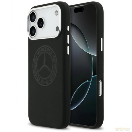 Etui Mercedes Silicone Vintage Logo MagSafe na iPhone 17 Pro Max - czarne