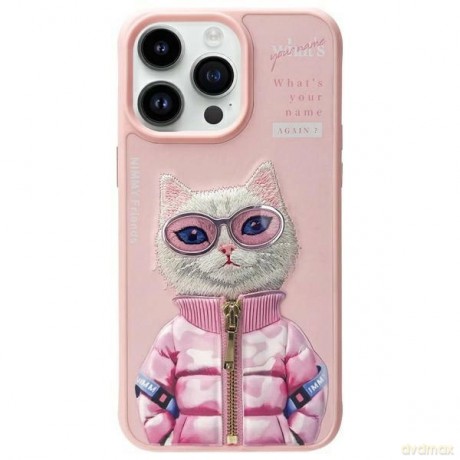 Etui Nimmy Cool&Cute 2.0 Cat na iPhone 15 Pro - różowe