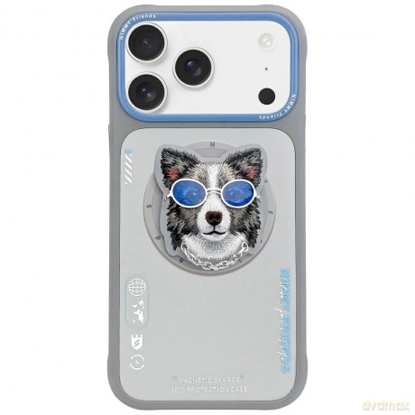 Etui Nimmy Glasses Cool nag MagSafe na iPhone 17 - szare