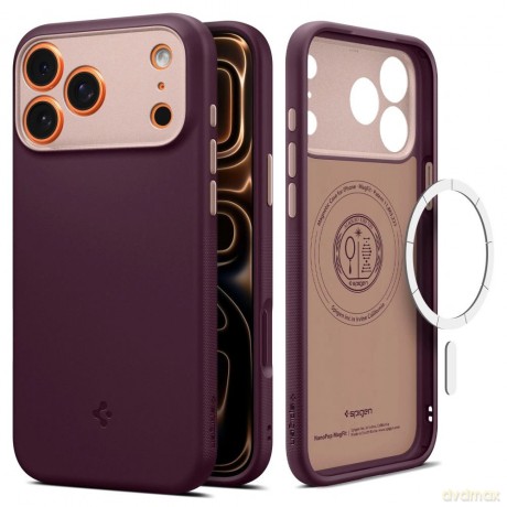 Etui Spigen Nano Pop Mag MagSafe na iPhone 17 Pro - bordowe
