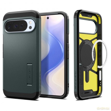 Etui Spigen Tough Armor Mag MagSafe na Google Pixel 10 Pro XL - zielone