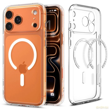 Etui Spigen Ultra Hybrid MagSafe na iPhone 17 Pro Max - przezroczysto-białe