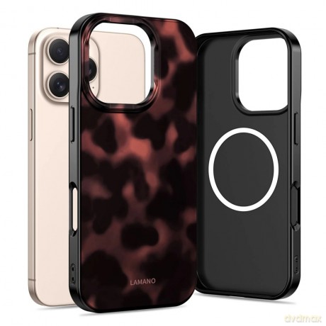Etui Tech-Protect Lamano MagSafe na iPhone 16 Pro - czarno-czerwone