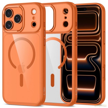 Etui Tech-Protect MagMat MagSafe na iPhone 17 Pro Max - przezroczysto-pomarańczowe