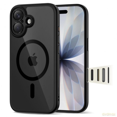 Etui Tech-Protect Magpeak Magsafe CC na iPhone 17- przezroczysto-czarne