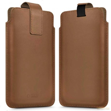 Etui Tech-Protect SM65 dla smartfonów 6.0-6.9" - brązowe