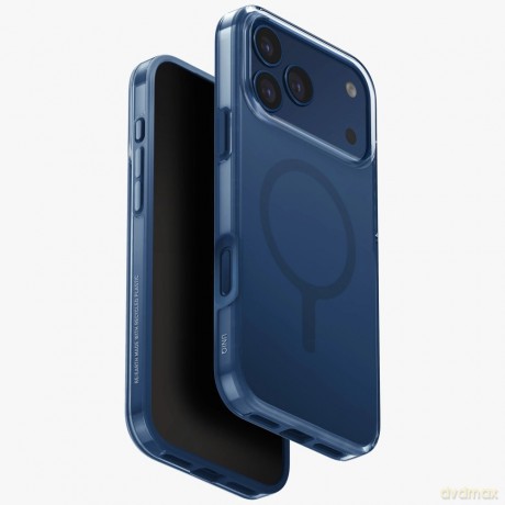 Etui UNIQ Clario Magclick Charging na iPhone 17 Pro Max - niebieskie