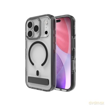 Etui ZAGG Santa Cruz Snap KS MagSafe z podstawką na iPhone 17 Pro - przezroczysto-czarne