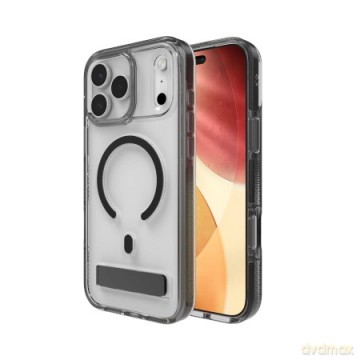 Etui ZAGG Santa Cruz Snap KS MagSafe z podstawką na iPhone 17 Pro Max- przezroczysto-czarne