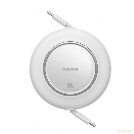 Kabel Baseus Free2Pull Mini 100W zwijany USB-C - USB-C 2m - biały