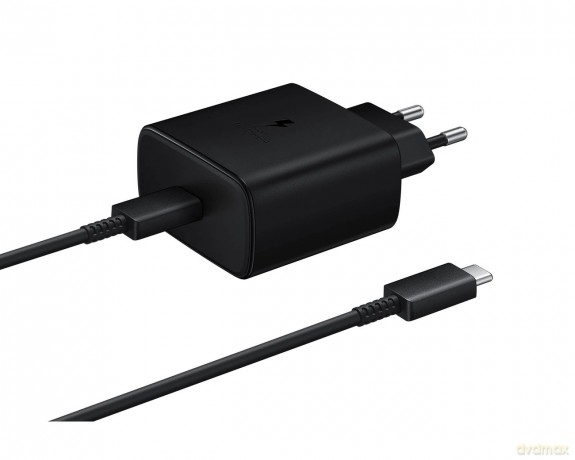 Ładowarka sieciowa Samsung EP-TA845EWE 45W z kablem USB-C Samsung EP-DW767JWE 45W 1,8m - czarna