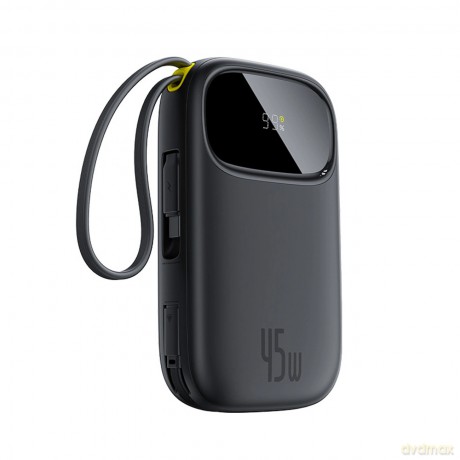 Powerbank Baseus EnerFill FC31 10000mAh 45W z kablami USB-C i Lightning - czarny