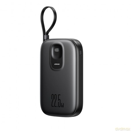Powerbank Joyroom JR-PBF17 22.5W 10000mAh z wbudowanym kablem USB-C + kabel USB-C 0.25 cm - czarny