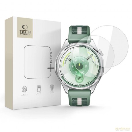 Szkło hartowane Tech-Protect Glass Fit+ 2-pack na Huawei Watch GT 6 46 mm - przezroczyste