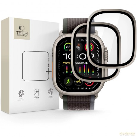 Szkło hartowane Tech-Protect Glass Ring 2-pack na Apple Watch Ultra 49 mm - tytanowe