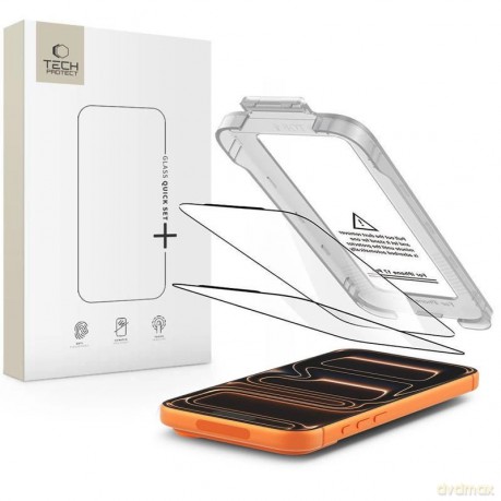 Szkło hartowane Tech-Protect Quick Set+ 2-pack na iPhone 17 Pro Max - czarne
