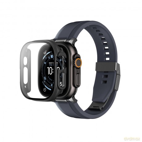 Szkło ochronne AMAZINGTHING Radix z etui na Apple Watch UItra 3 49 mm - czarne