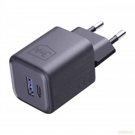 3mk Hyper Charger PD 33W GaN QC4+ PPS AFC FCP SCP 1A1C Black
