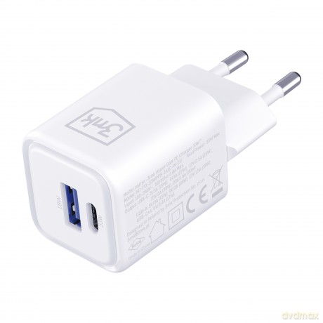 3mk Hyper Charger PD 33W GaN QC4+ PPS AFC FCP SCP 1A1C White