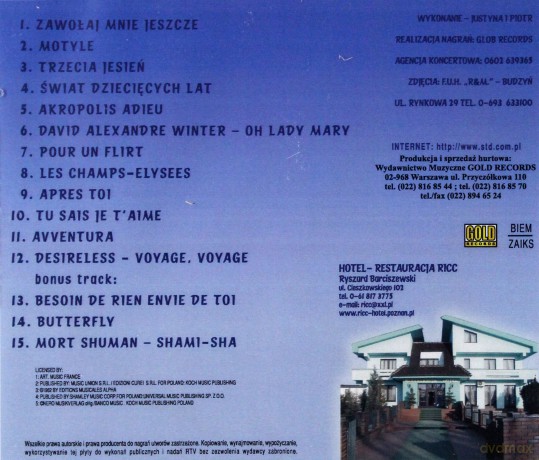 Justyna I Piotr: Najpiękniejsze Przeboje Piosenki Francuskiej [CD]