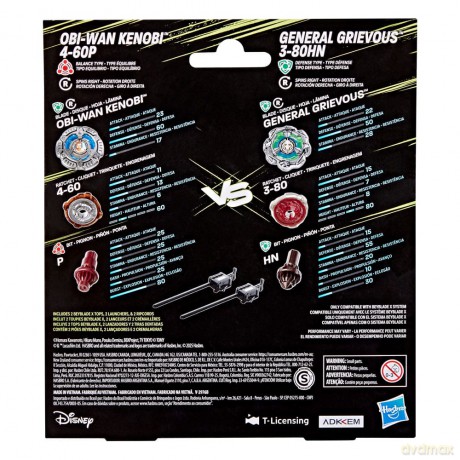Beyblade X and Star Wars Collab Obi-Wan Kenobi 4-60P vs. General Grievous 3-80HN