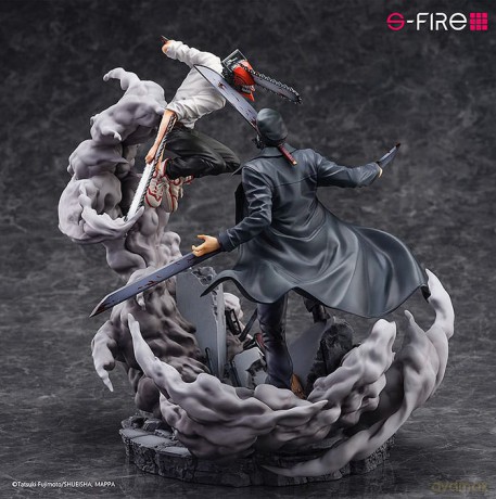 Chainsaw Man Statue Super Situation Figure Chainsaw Man vs. Samurai Sword 26 cm