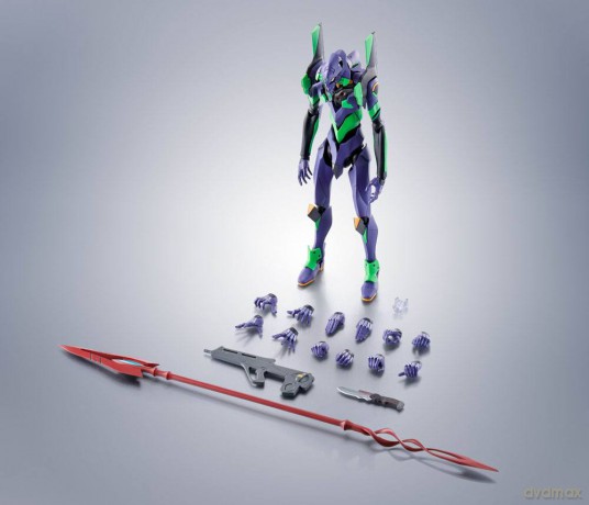 Evangelion: 3.0+1.0 Thrice Upon a Time Robot Spirits Action Figure Side EVA Evangelion Test Type-01 + Spear of Cassius Renewal Color Edition Reissue