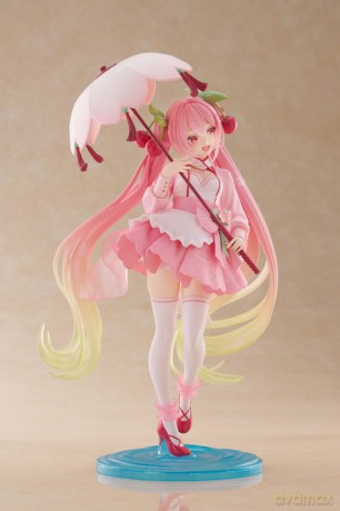 Hatsune Miku AMP PVC Statue Newley Written Sakura Miku Sakura Dress Ver. 21 cm