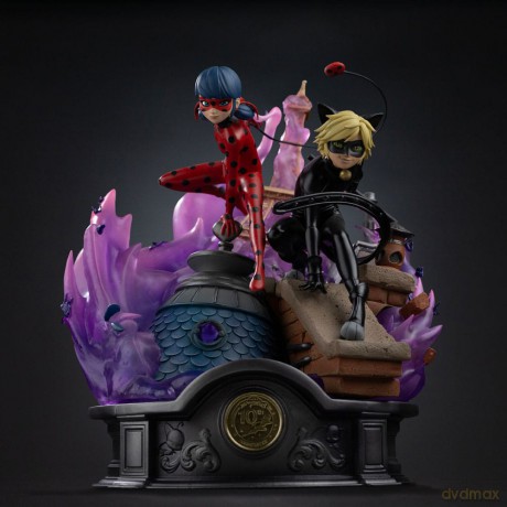 Miraculous Deluxe Art Scale Statue 1/10 Lady Bug and Cat Noir Signed Edition 23 cm