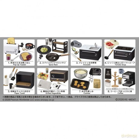 Peanuts Mini Figures Snoopy Mono Kitchen Display (8)