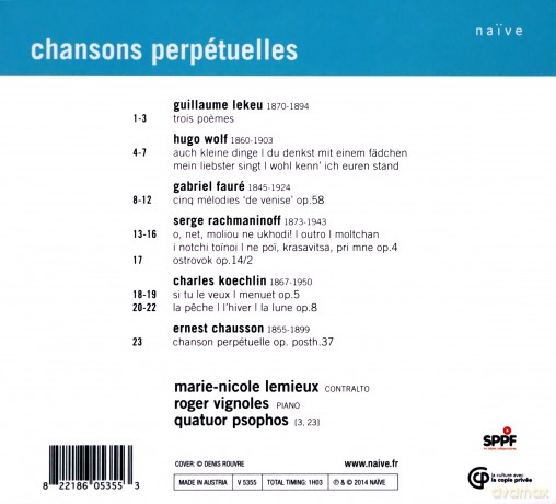 Marie-Nicole Lemieux: Chansons Perpetuelles [CD]
