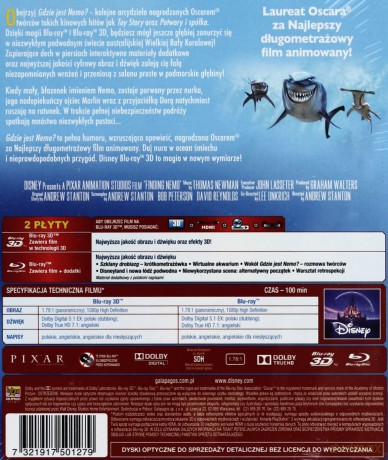 Gdzie jest Nemo? 3D (Disney Pixar) [Blu-Ray]+[Blu-Ray 3D]