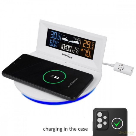Bezprzewodowa stacja pogody z ładowarką Qi GB213