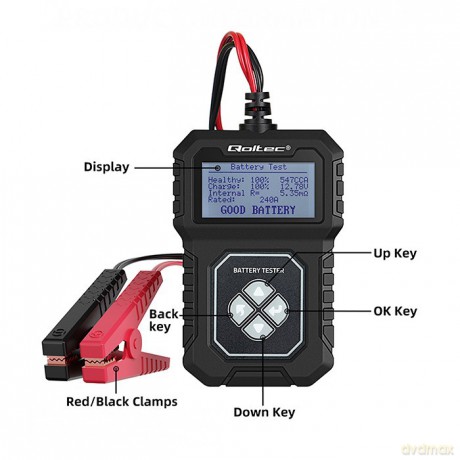 Cyfrowy Tester akumulatora z LCD | 12V | AGM | GEL | STD | 30- 220Ah