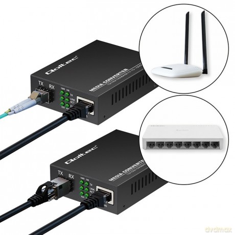 Dwukierunkowy Media Konwerter SWITCH Ethernet 1x RJ45 1x SFP | 1000Mb/s | 5V