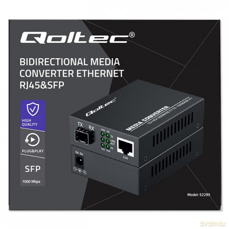 Dwukierunkowy Media Konwerter SWITCH Ethernet 1x RJ45 1x SFP | 1000Mb/s | 5V