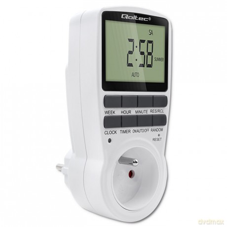 Elektroniczny programator czasowy PC0628 | 3680W | 16A | LCD