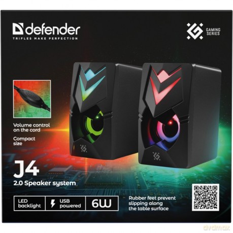 Głośniki komputerowe J4 2.0 6W LED USB Czarne